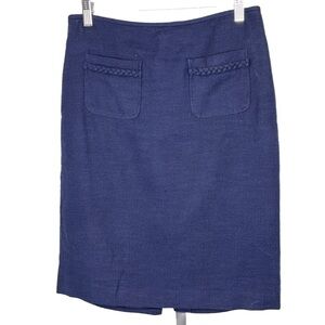 Talbots Lined Linen Blend Navy Skirt, size 4